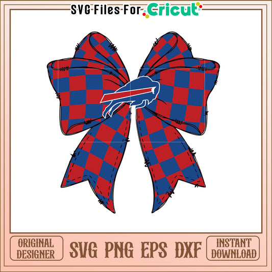 Buffalo Bills Checkered Bow SVG