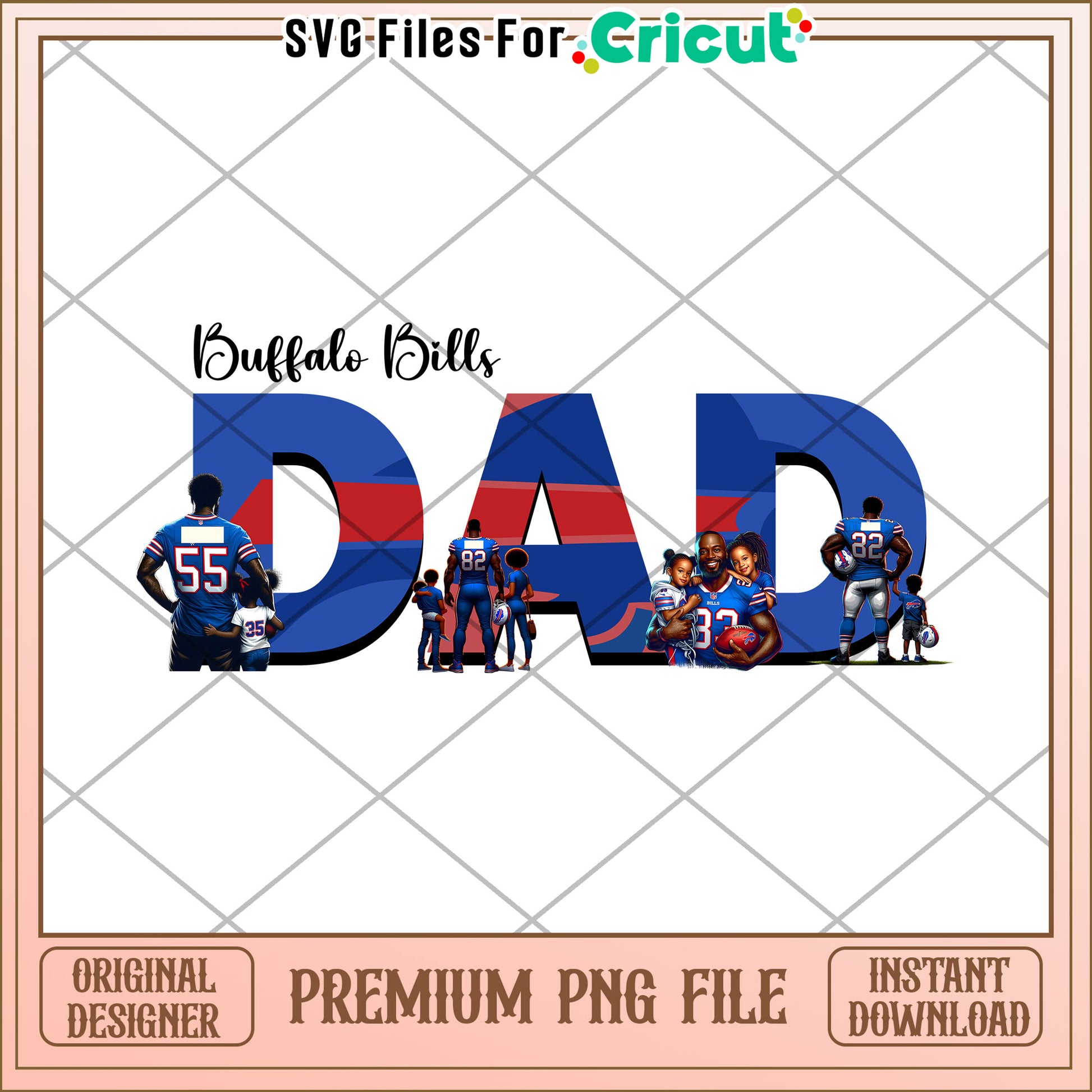 Buffalo Bills Dad Design for Fathers Day, Perfect for Cricut Projects