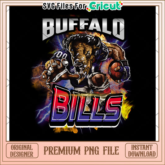 Buffalo Bills Football Design, Premium PNG for Cricut Projects