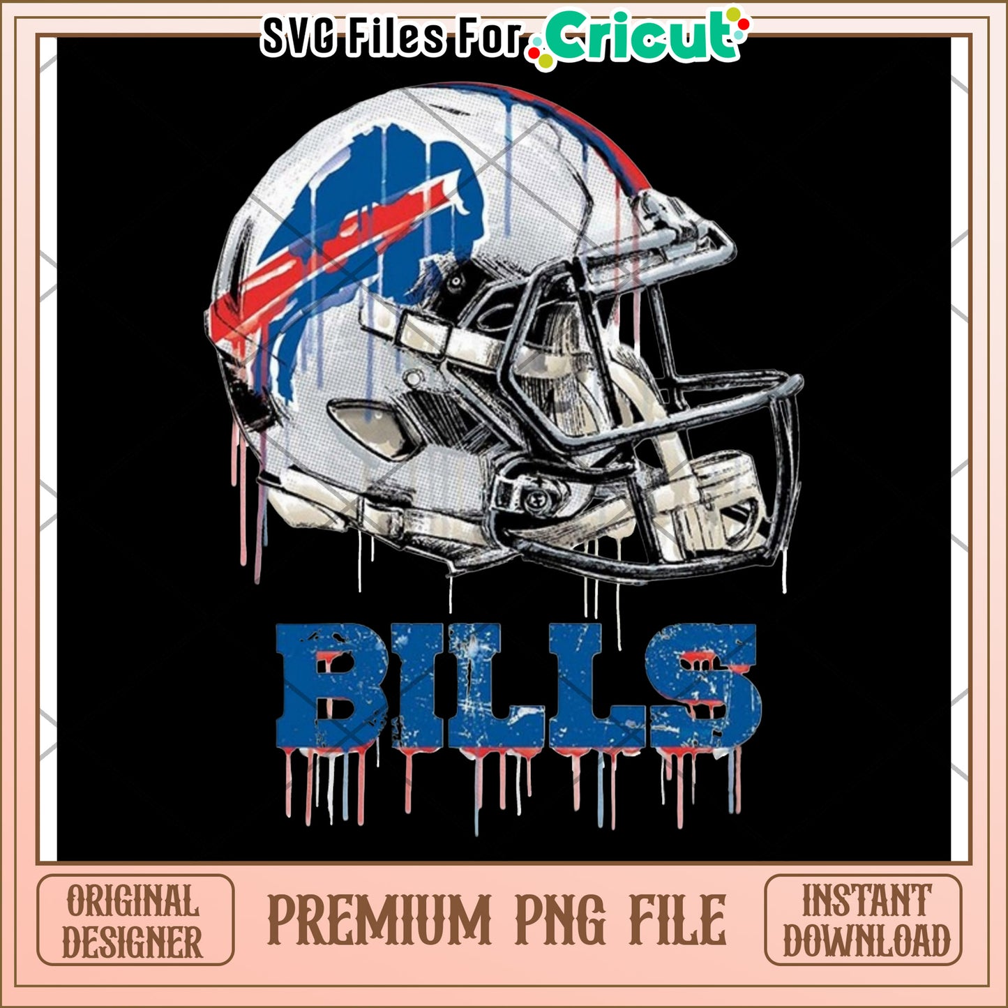 Buffalo Bills Football Helmet PNG File for Cricut, Instant Download