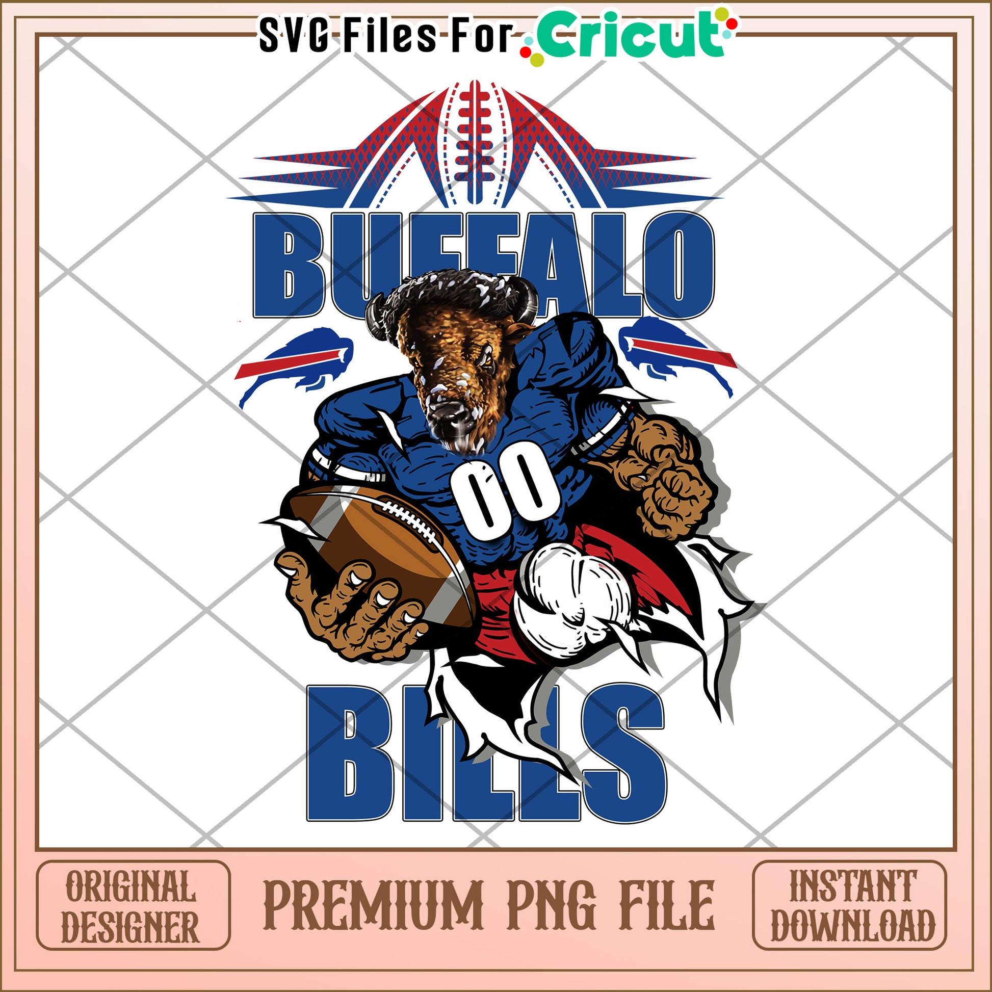 Buffalo Bills Football PNG Design, perfect for Cricut projects