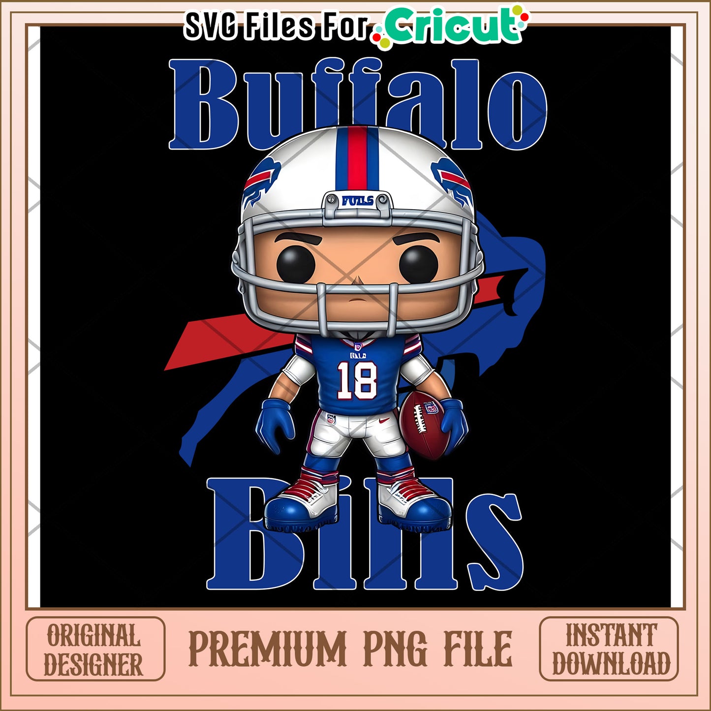 Buffalo Bills Funko Pop PNG File, Perfect for Cricut Projects