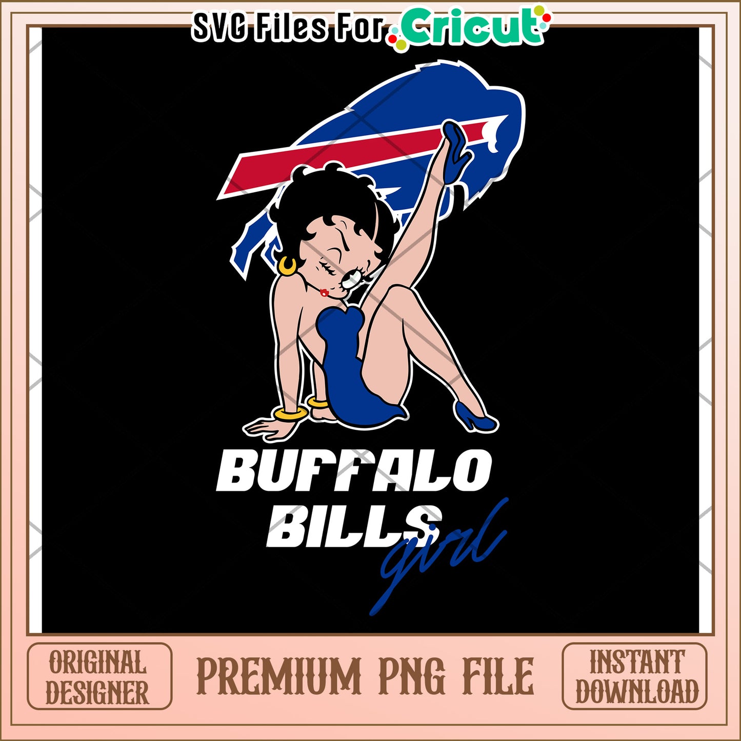 Buffalo Bills Girl PNG File, Perfect for Cricut Designs and Crafts