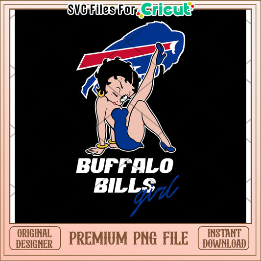 Buffalo Bills Girl PNG File, Perfect for Cricut Designs and Crafts