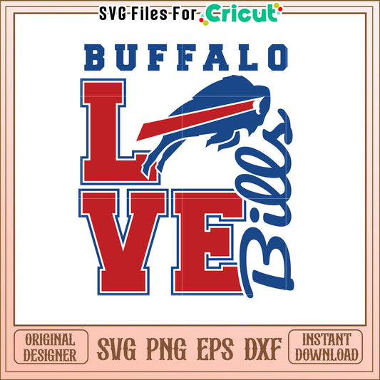 Buffalo Bills Love SVG Design