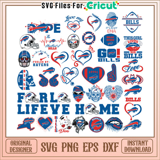 Buffalo Bills SVG Bundle 30+ Designs