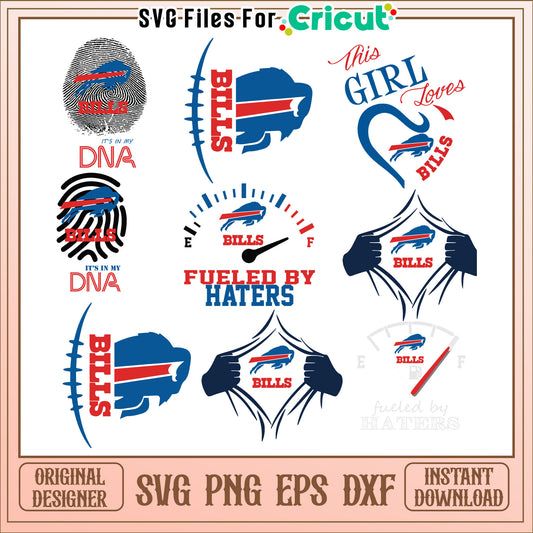Buffalo Bills SVG Bundle 8 Designs