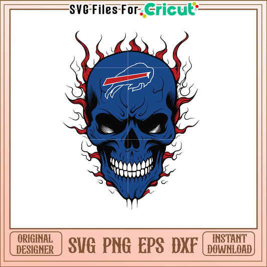 Buffalo Bills Skull SVG Design