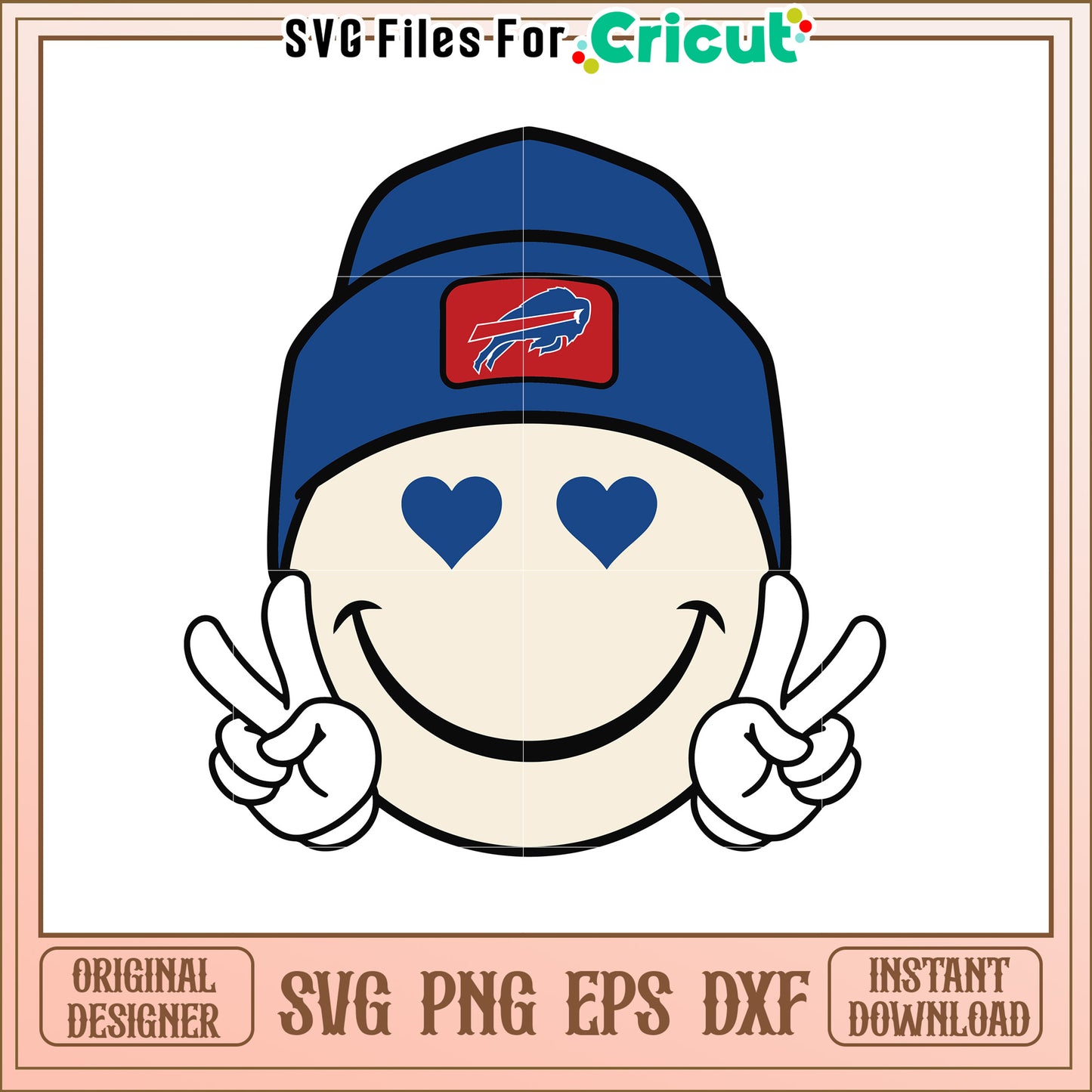 Buffalo Bills Smiley Face SVG Design
