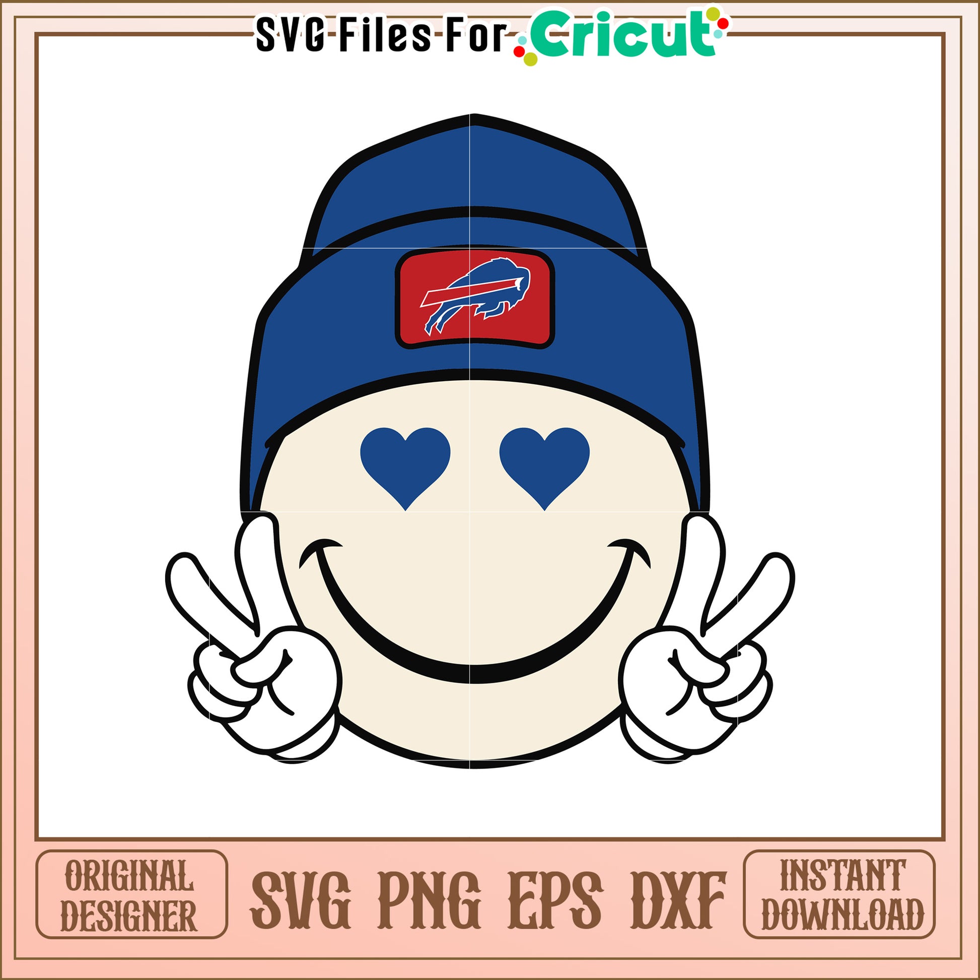 Buffalo Bills Smiley Face SVG Design