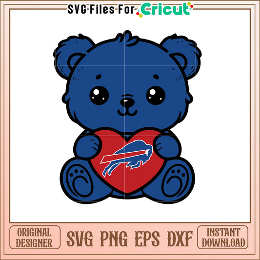 Buffalo Bills Teddy Bear SVG Design