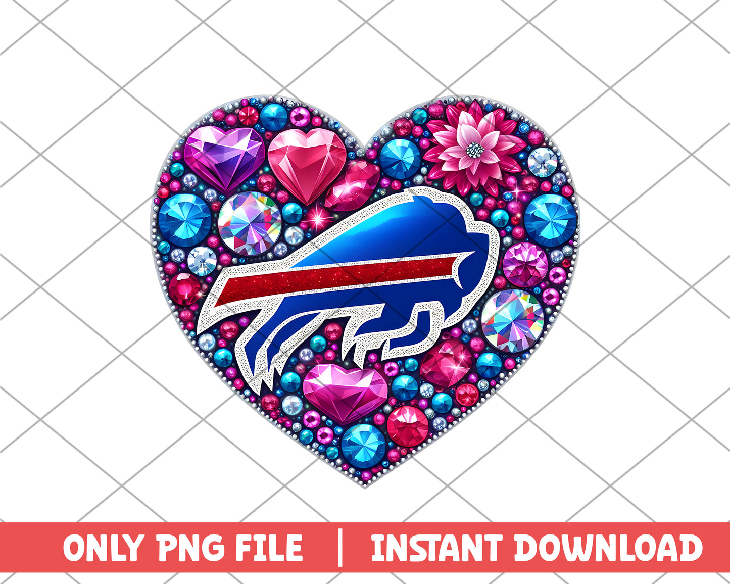 Buffalo Bills in heart png, Buffalo Bills png