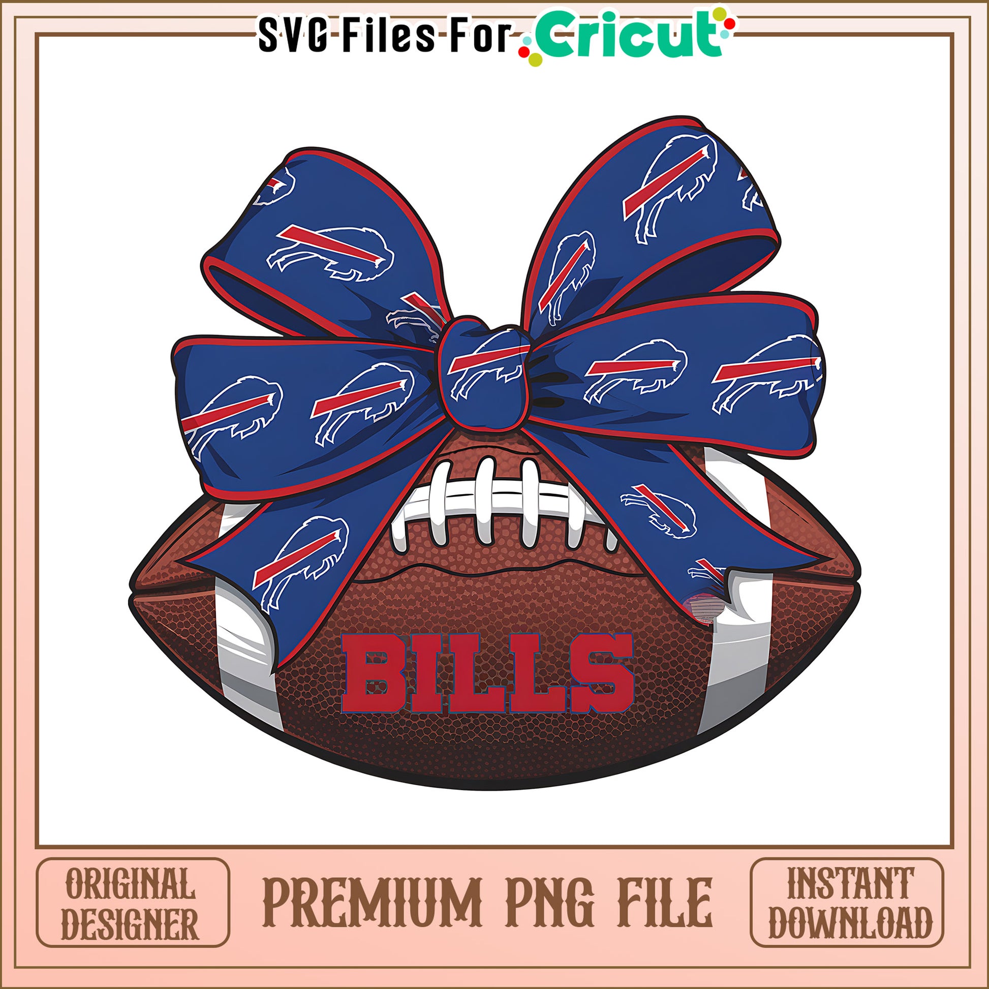 Buffalo Bills rugby ball and bow png, Buffalo Bills png, NFL png