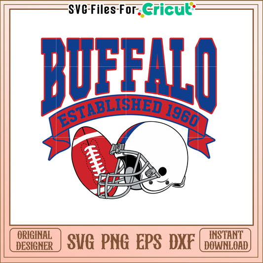 Buffalo Football SVG Design Established 1960