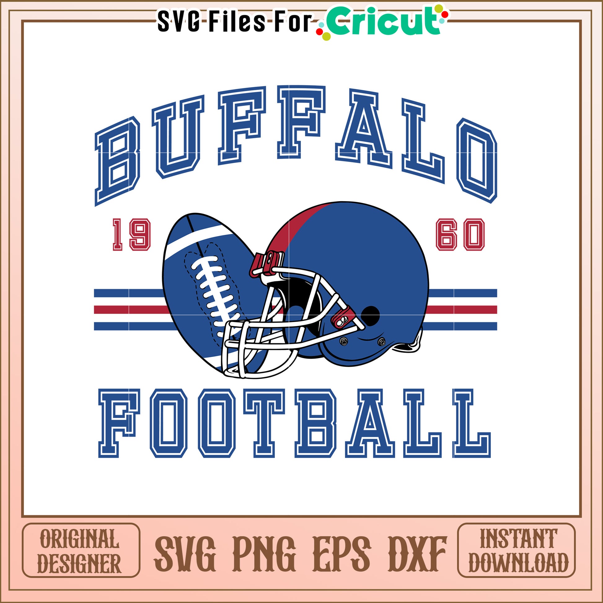 Buffalo Football SVG Design Vintage Style Graphic