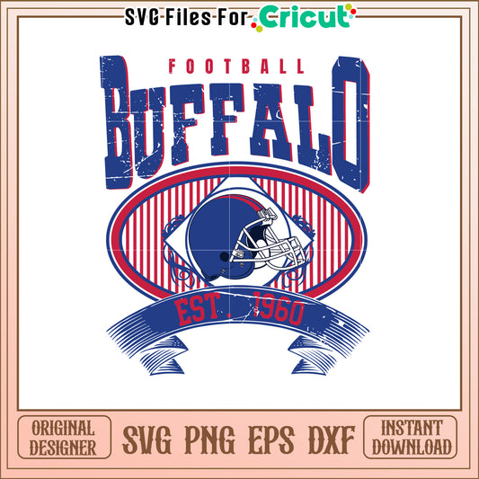Buffalo Football Team Vintage SVG Design 1960