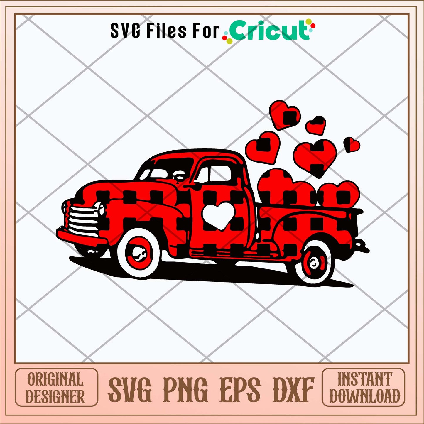 Buffalo Plaid Truck Loads of Love Svg-Svgfilesforcricut