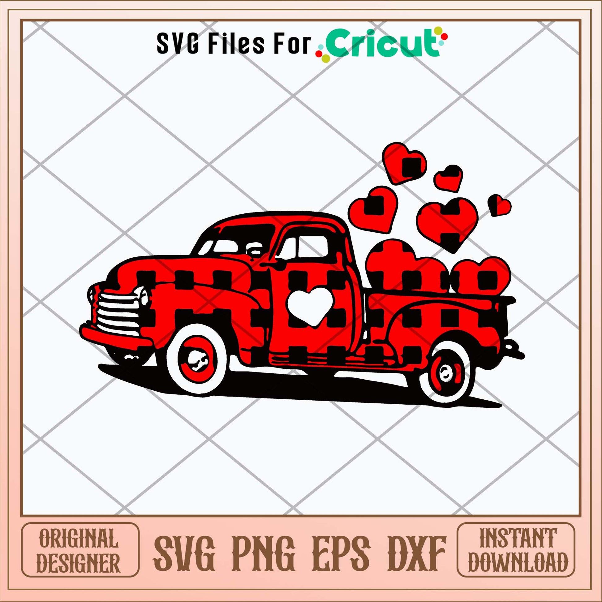 Buffalo Plaid Truck Loads of Love Svg-Svgfilesforcricut