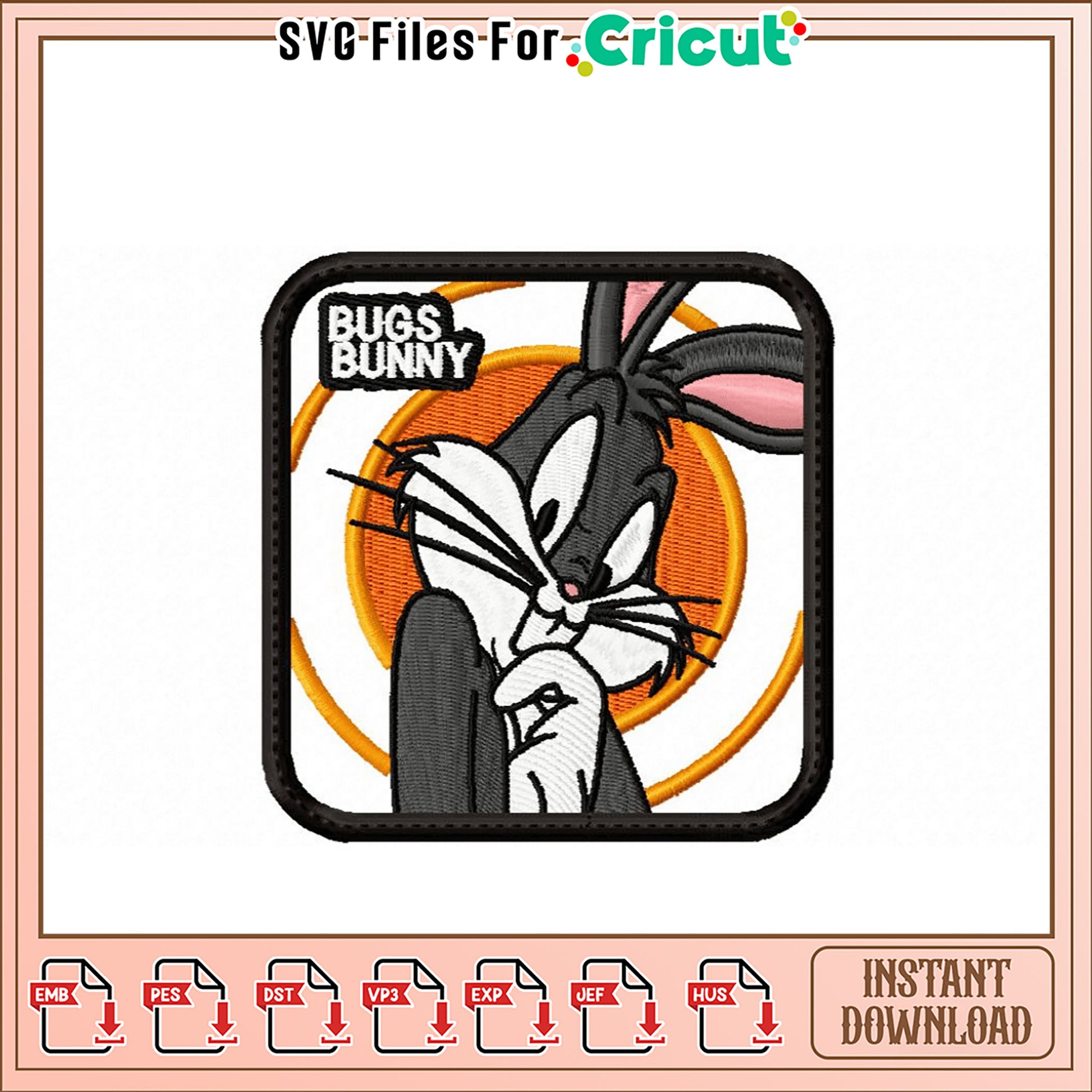 Bugs Bunny Embroidery Design Instant Download