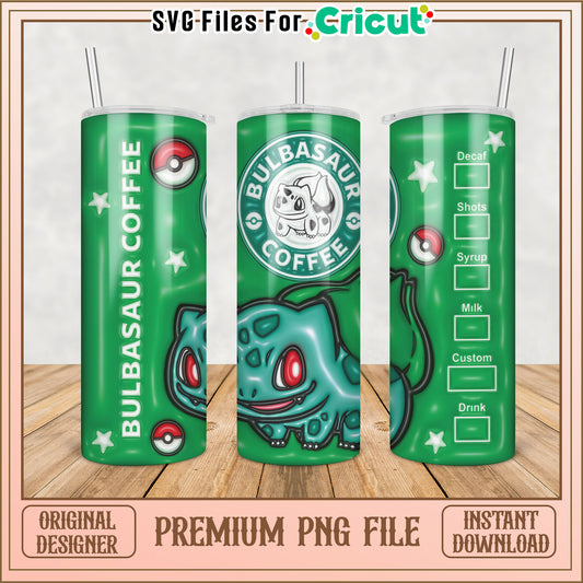 Bulbasaur Coffee Tumbler PNG Design