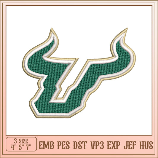 Bull Horns Embroidery Design 3 Sizes