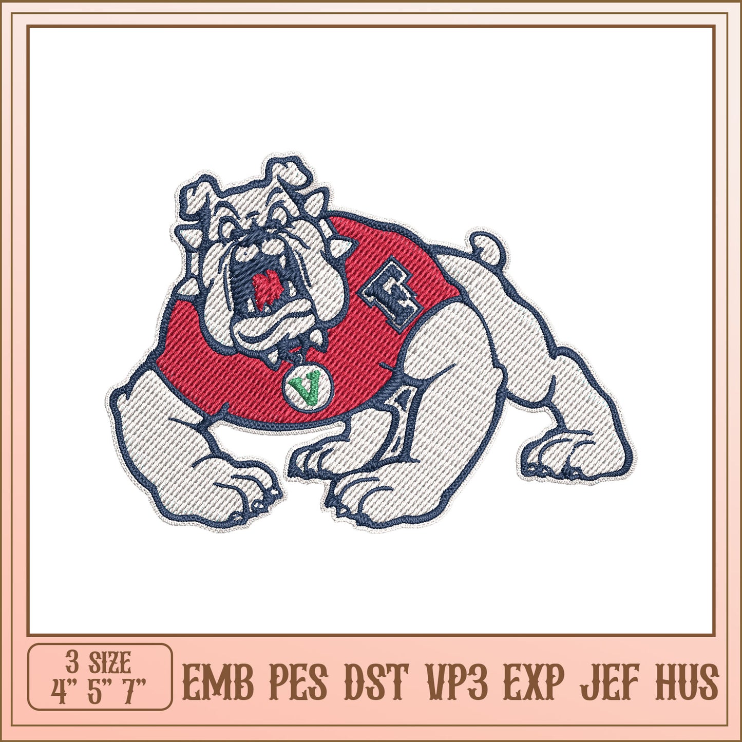 Bulldog Embroidery Design - EMB PES DST