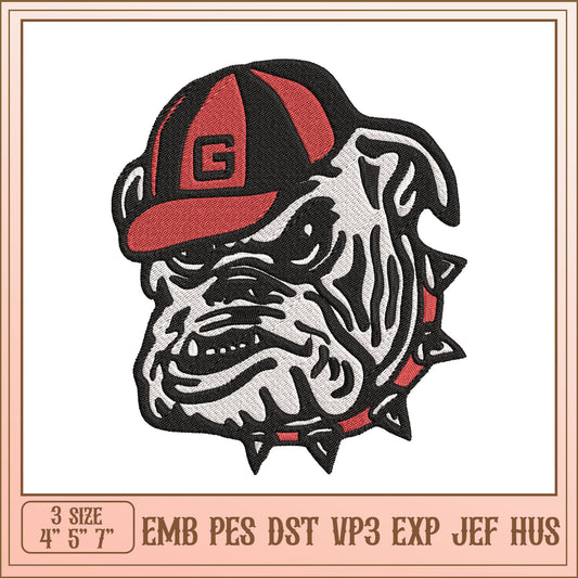 Bulldog Embroidery Design