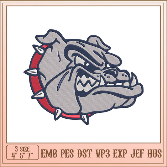 Bulldog Embroidery Design 3 Sizes