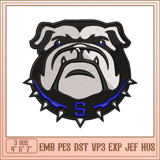 Bulldog Embroidery Design 3 Sizes