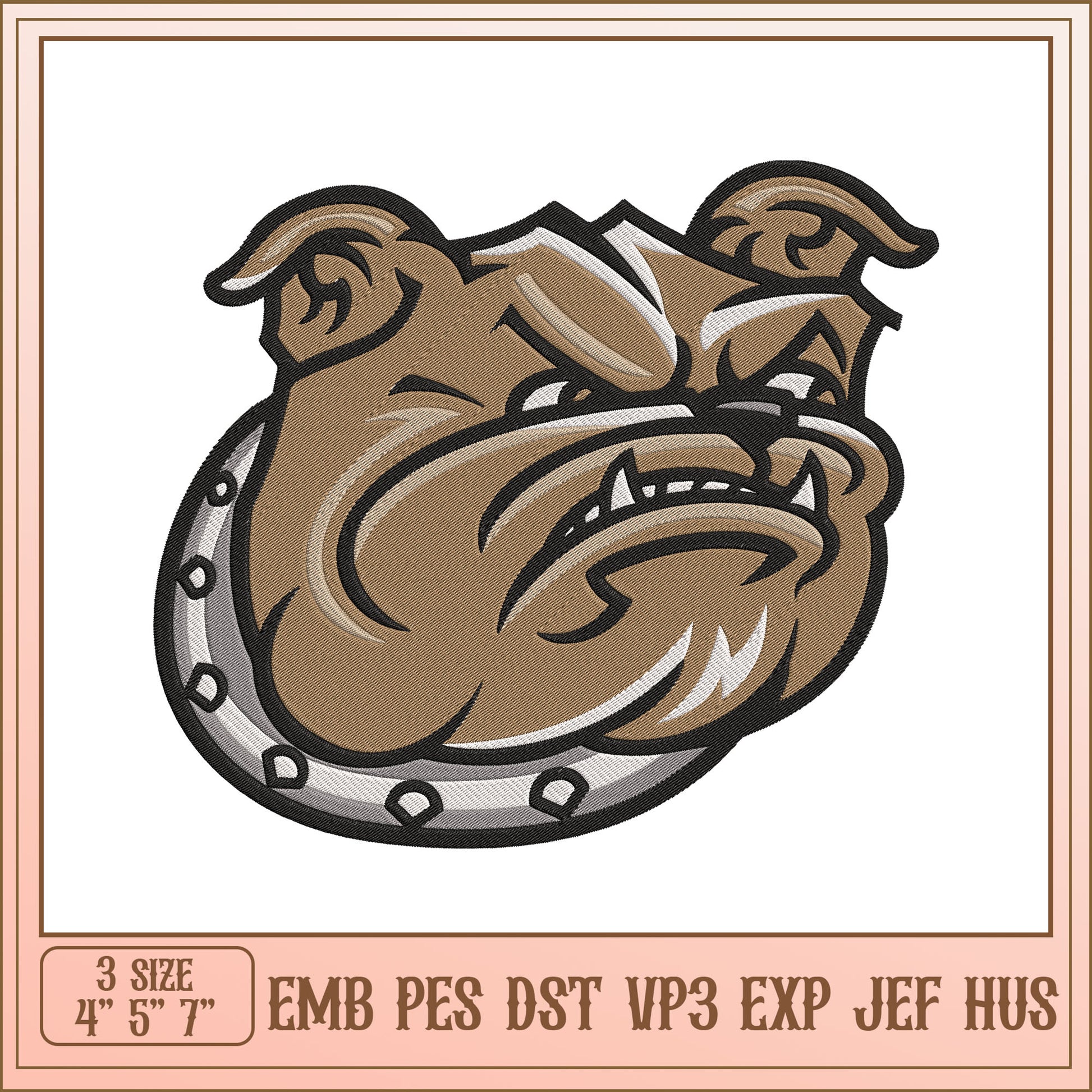 Bulldog Embroidery Design EMB PES DST