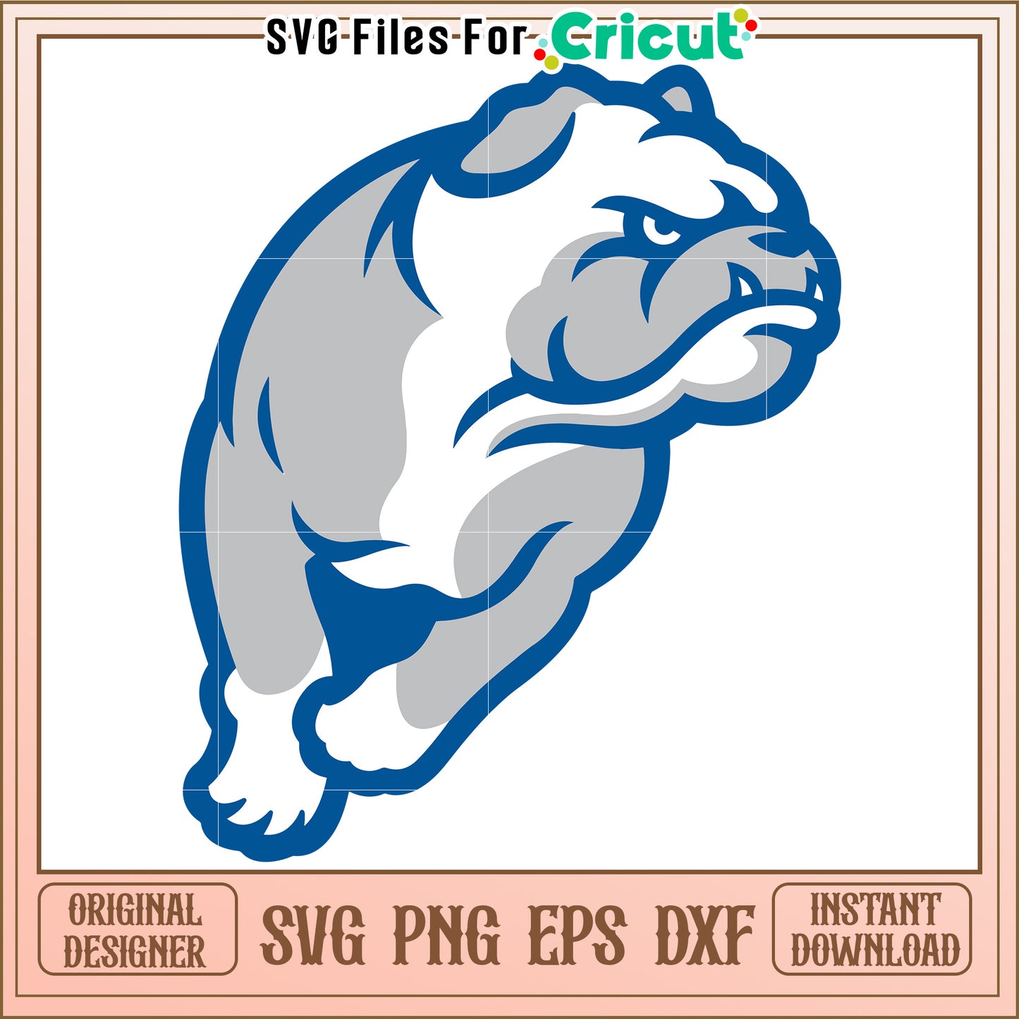 Bulldog Mascot SVG Design for Cricut, Perfect for School Spirit Projects