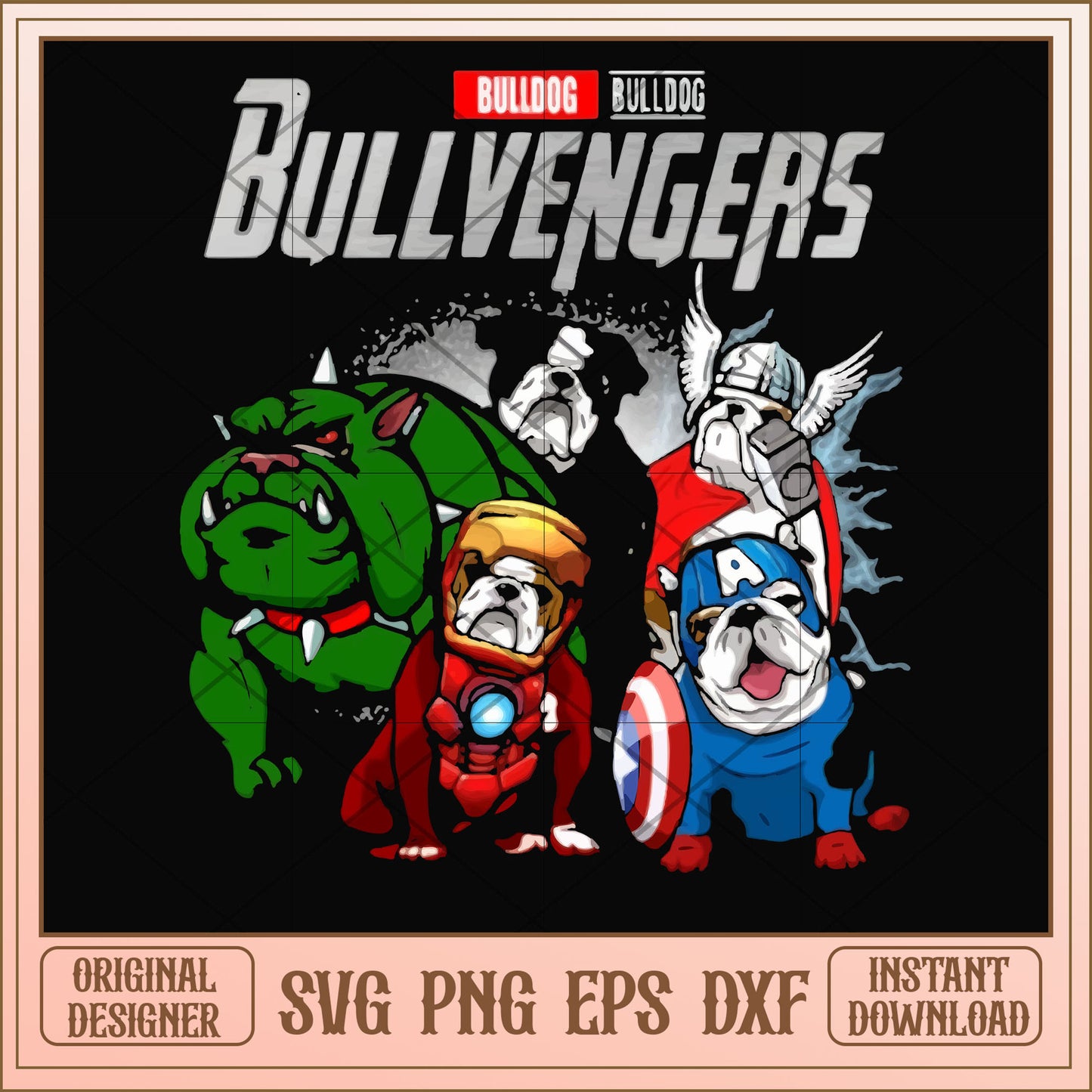 Bulldog bullvengers cosplay svg, bulldog svg, funny svg