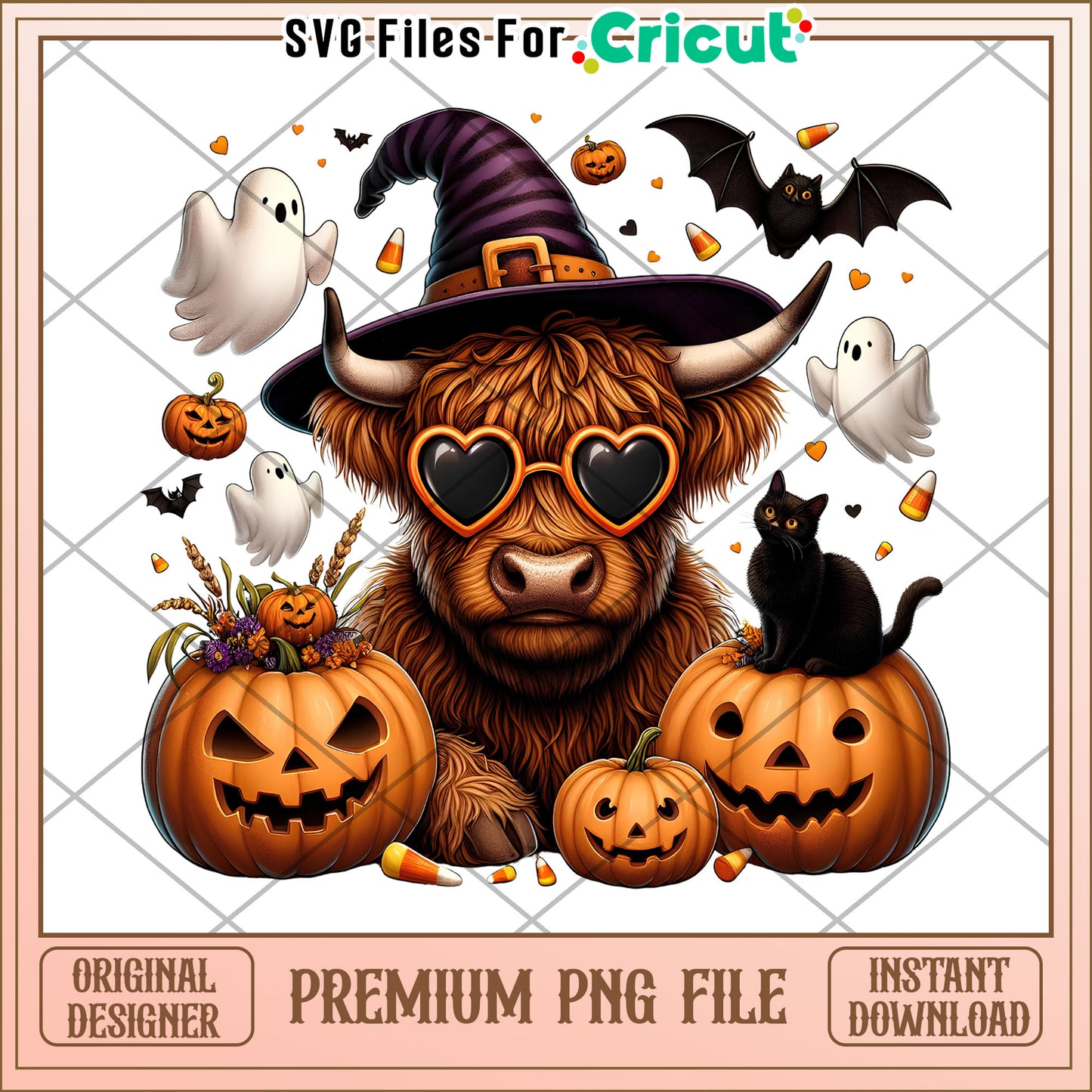 Bull halloween pumpkin png, spooky characters png, halloween time png