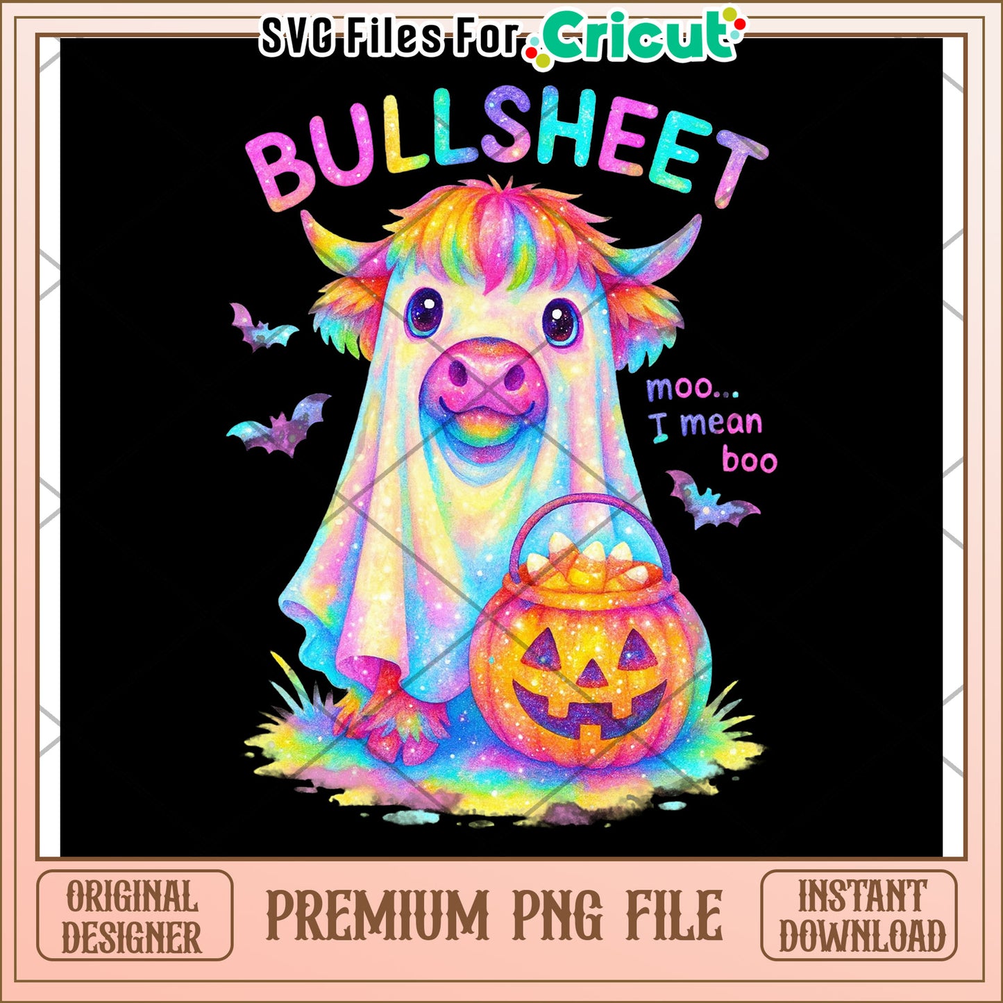 Bullsheet neon png, halloween time png, halloween decor png