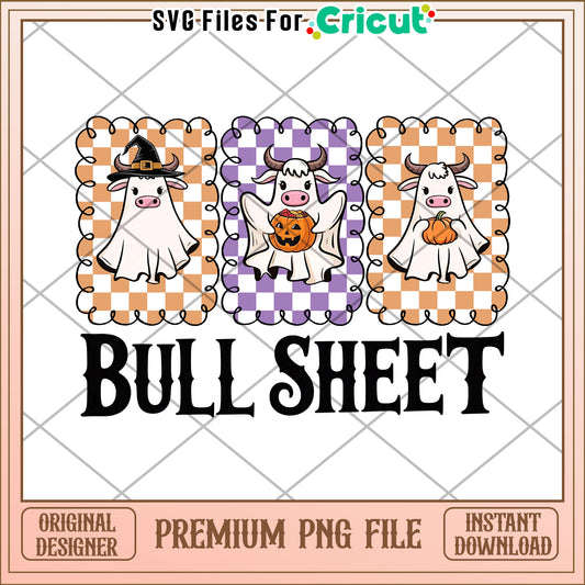 Bull sheet png, halloween design png, horror halloween png