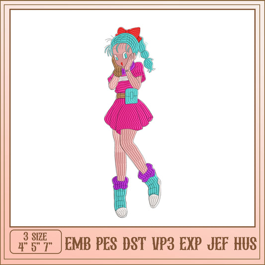 Bulma Embroidery Design - 3 Sizes