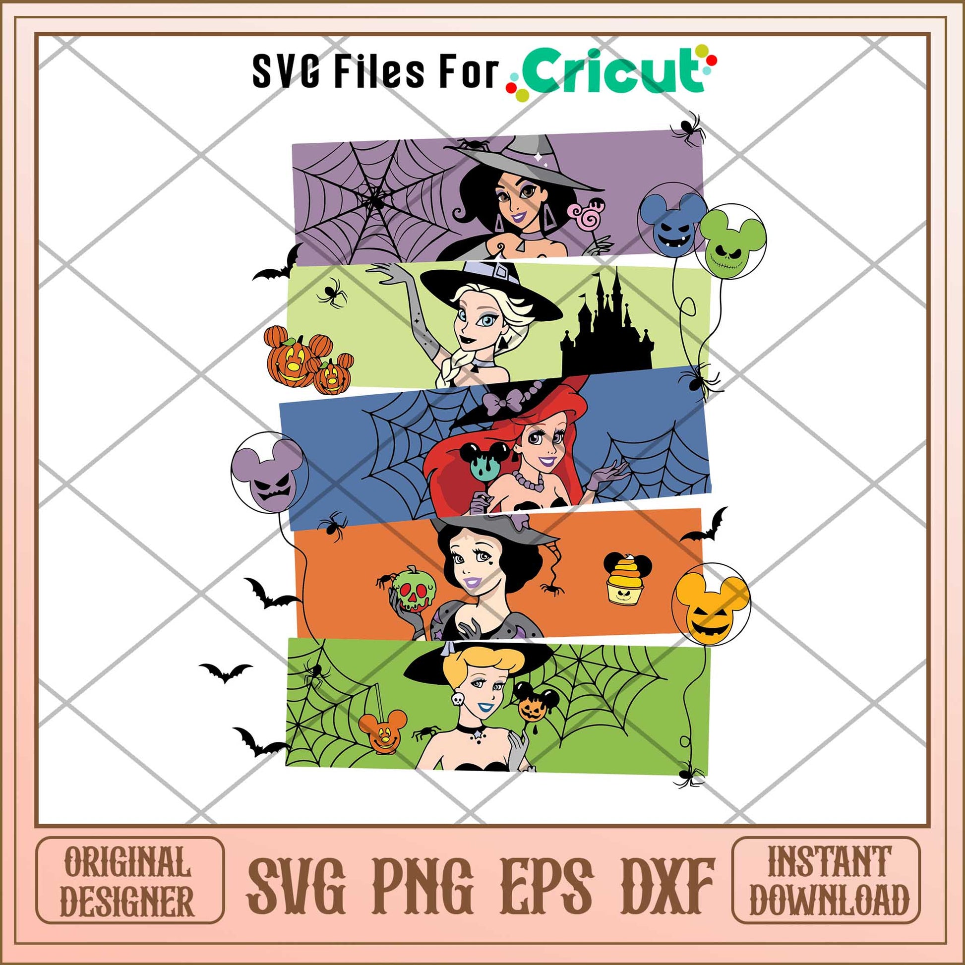 Bundle Disney Princess Halloween Svg,  Disney princess name svg,   digital download