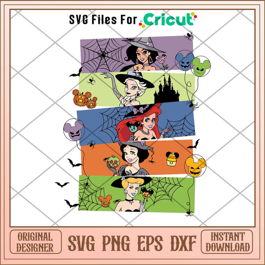 Bundle Disney Princess Halloween Svg,  Disney princess name svg,   digital download