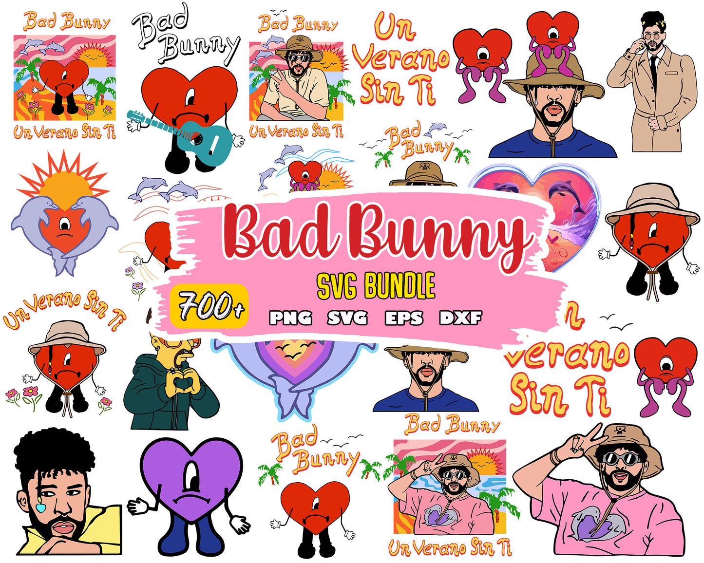 bad bunny una navidad sin ti bundle svg, bad bunny summer​ svg