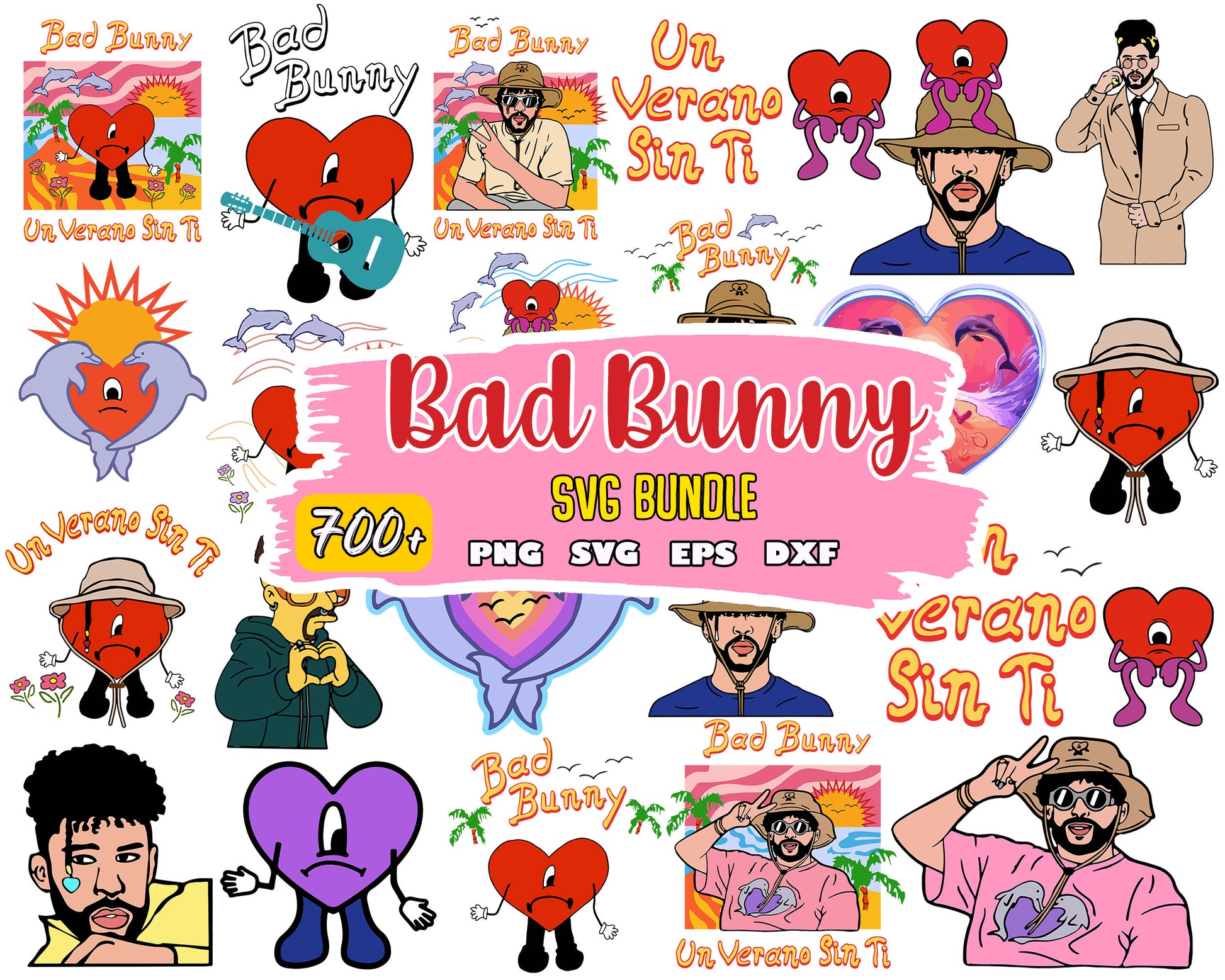 bad bunny una navidad sin ti bundle svg, bad bunny summer​ svg