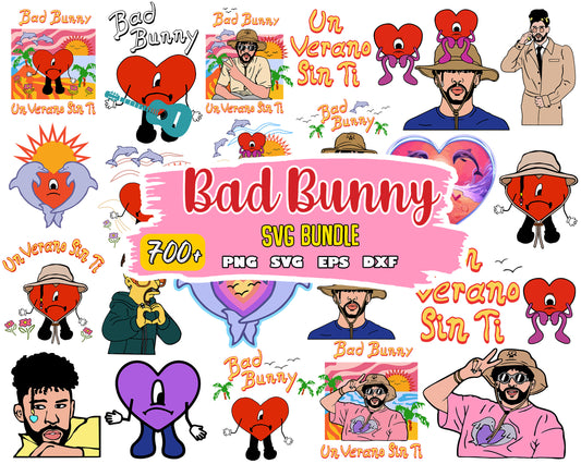 bad bunny una navidad sin ti bundle svg, bad bunny summer​ svg