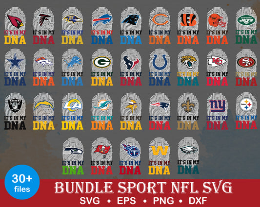 It's in my dna logo nfl design bundle svg, all nfl football teams logos​ svg