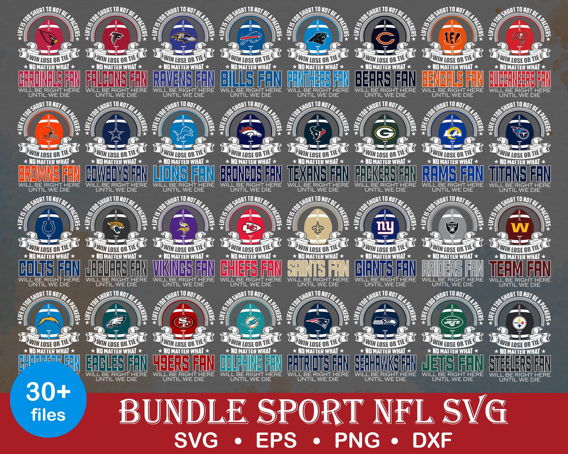 Win lose or tie logo nfl design bundle svg, nfl football logos​ svg