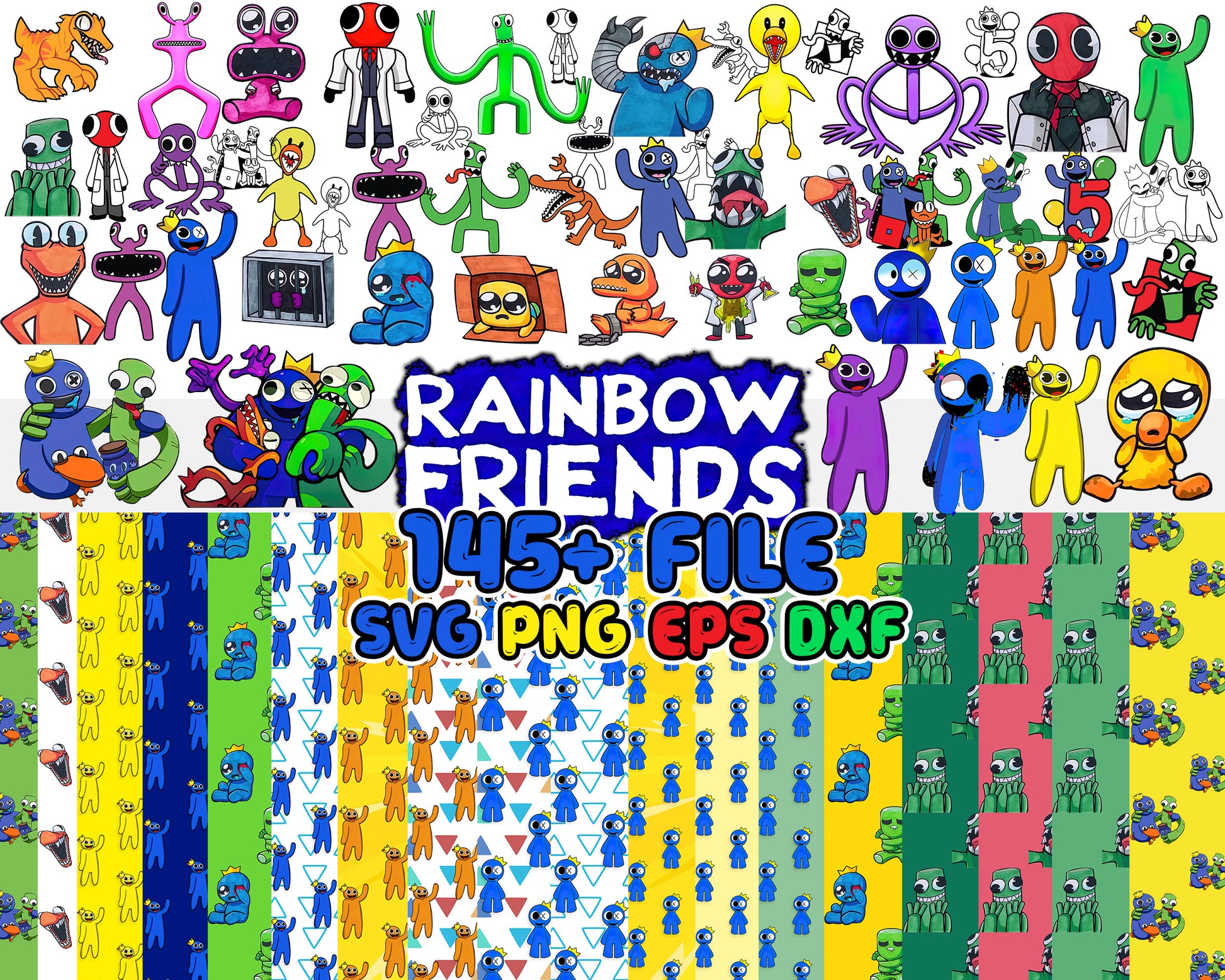 Rainbow friends characters bundle svg, rainbow friends svg