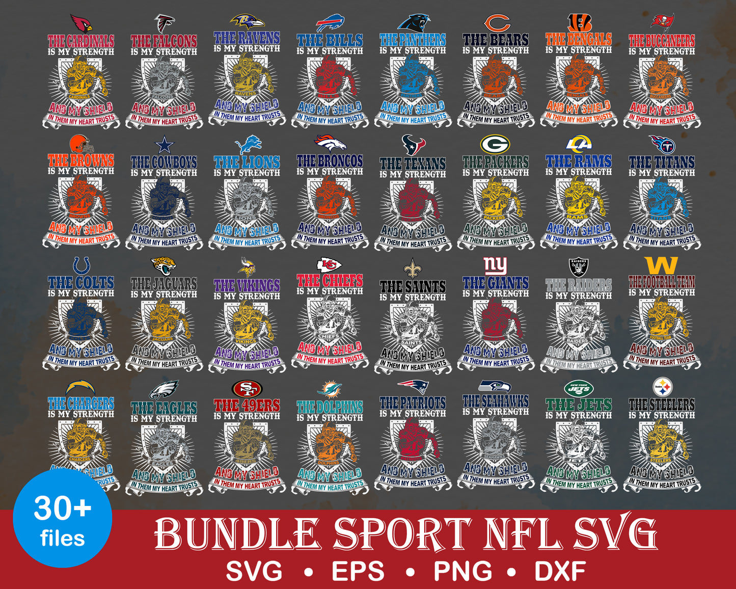 Is my strange and my shield logo nfl bundle svg, all nfl football logos​ svg