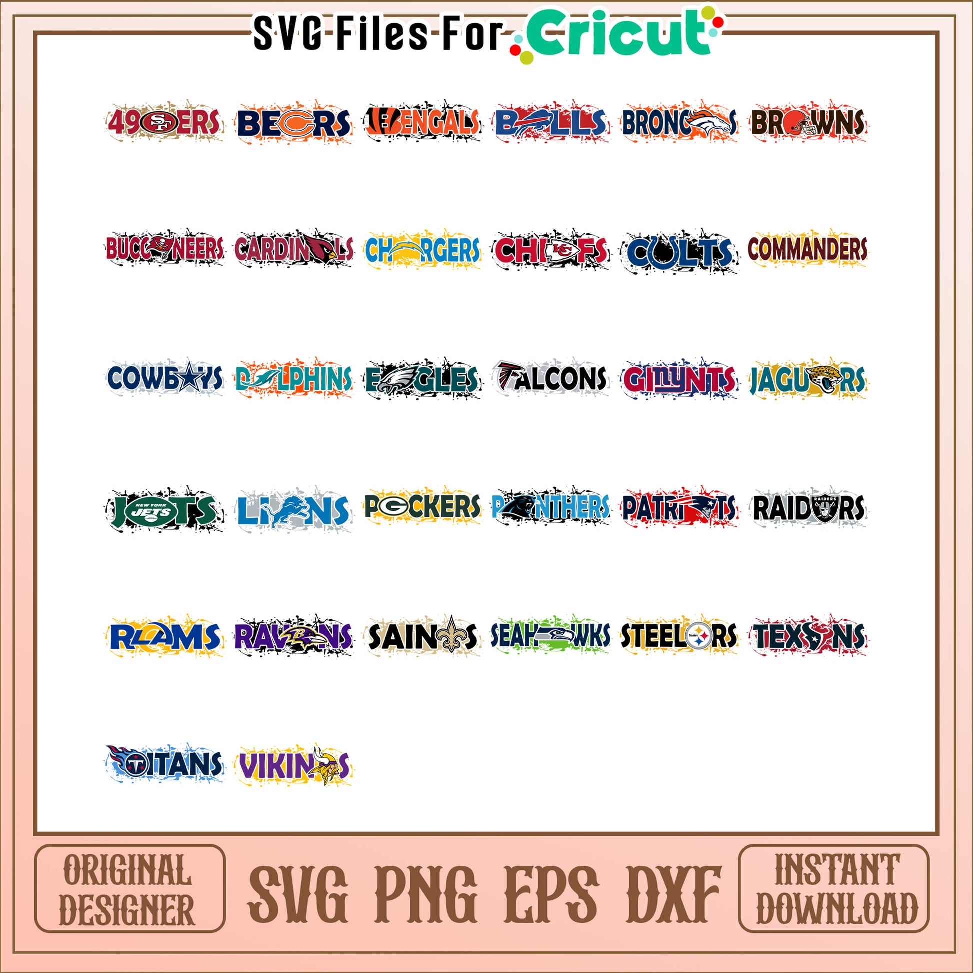 Bundle of NFL Team Logos in SVG Format for Creative Projects