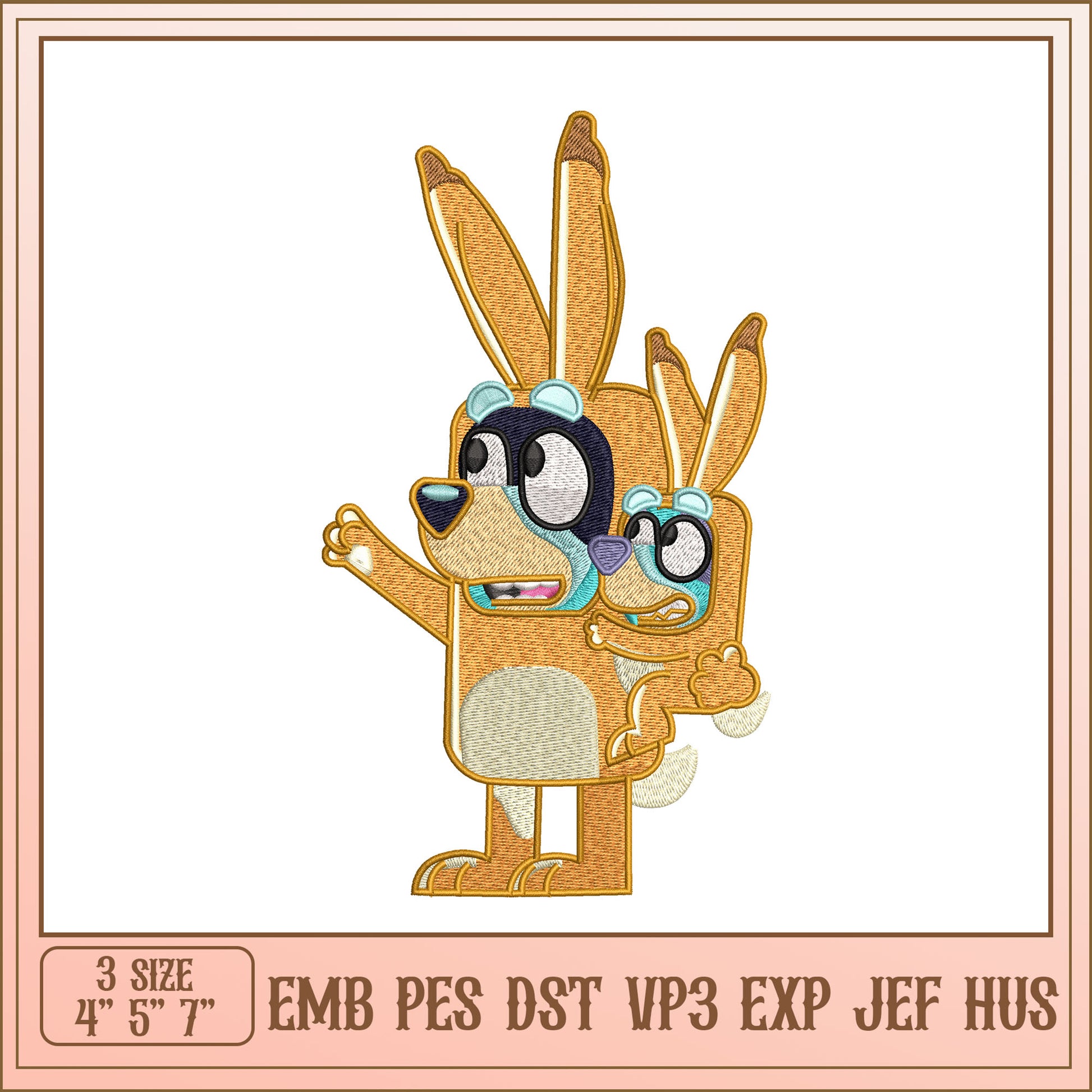 Bunny Dog Embroidery Design