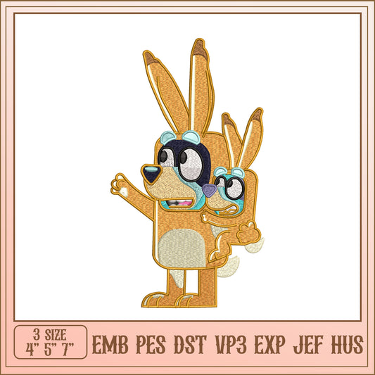 Bunny Dog Embroidery Design