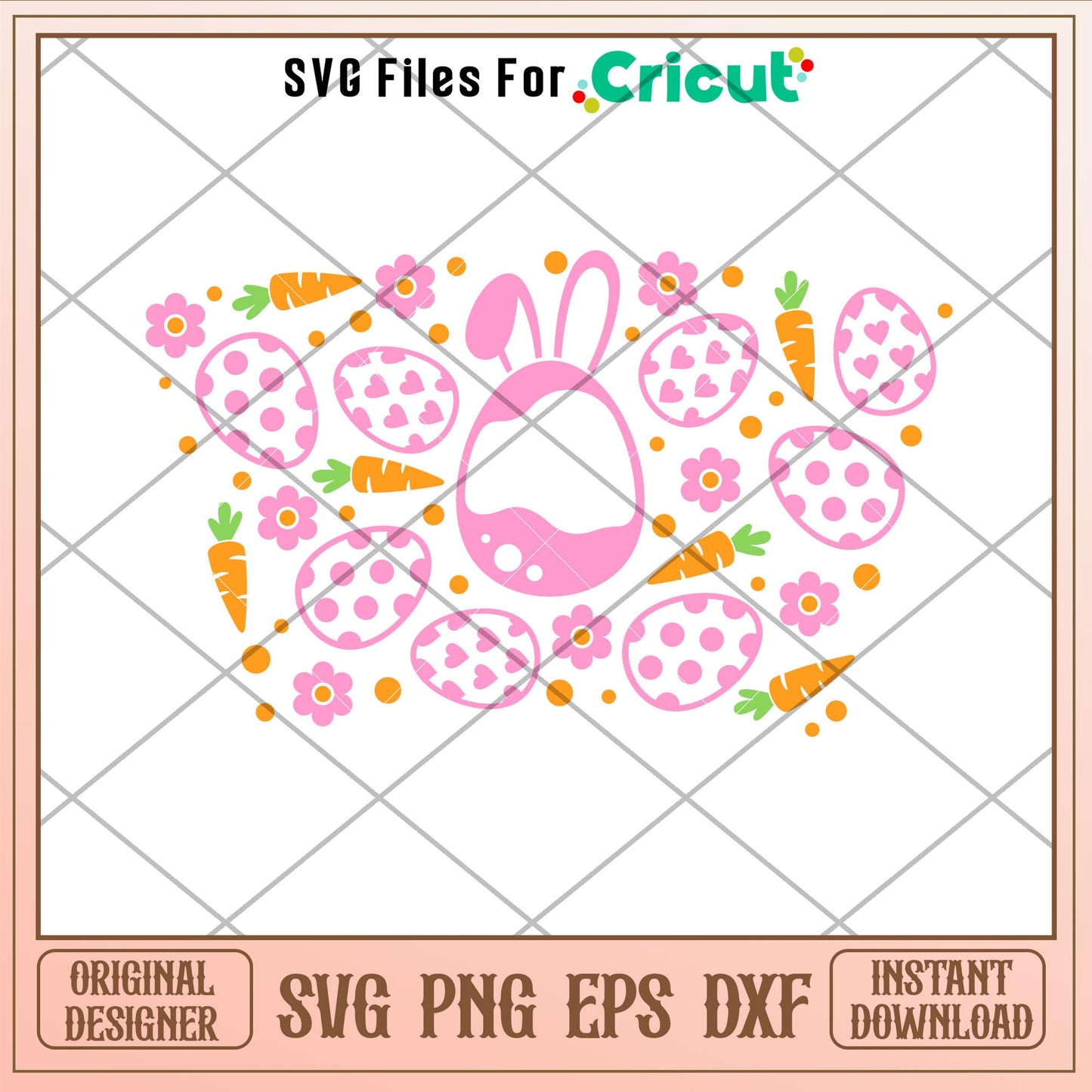 Bunny Easter Egg Full Wrap, Bunny Easter Egg Full Wrap Svg
