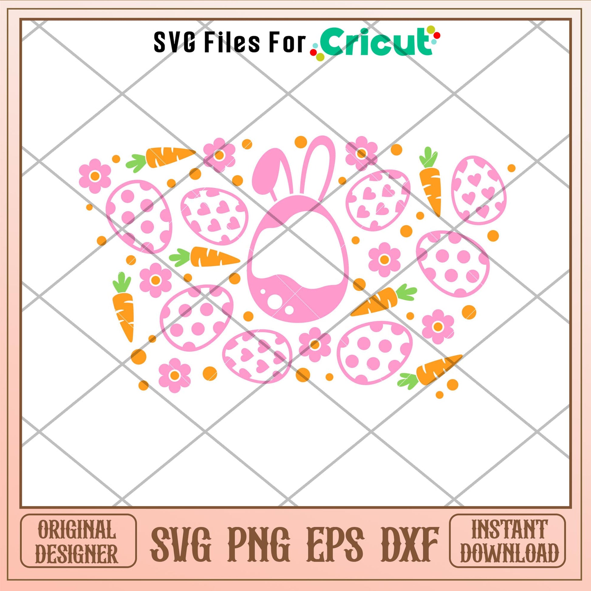 Bunny Easter Egg Full Wrap, Bunny Easter Egg Full Wrap Svg